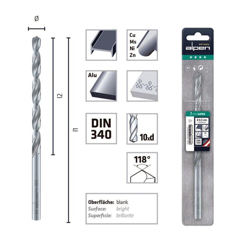 Broca-Metal-HSS-Super-DIN-340-N-Alpen