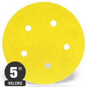 Disco Lija 5" Grano 180 (Velcro) - 5 Perf. - Madera - Siarexx (Formato de venta de 5 en 5u, el precio indicado es unitario)