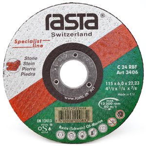 Disco de Desbaste Piedra y Cerámica Rasta 4 1/2" (115x6,0x22mm)