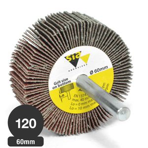 Rueda Traslapada 60 mm - Metal - Grano 120 - Vástago 6 mm - SialoX