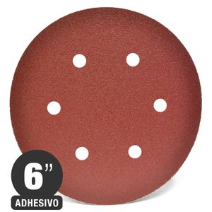 Disco Lija 6" Grano 60 (Adhesivo) - 6 perf. - Madera - Siawood 1919 (Formato de venta de 5 en 5u, el precio indicado es unitario)