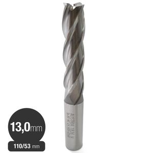 Fresa Cilindrica 13 mm - 4 Filos HSS Co8% DIN 844L - Serie Larga - 1836 Maykestag