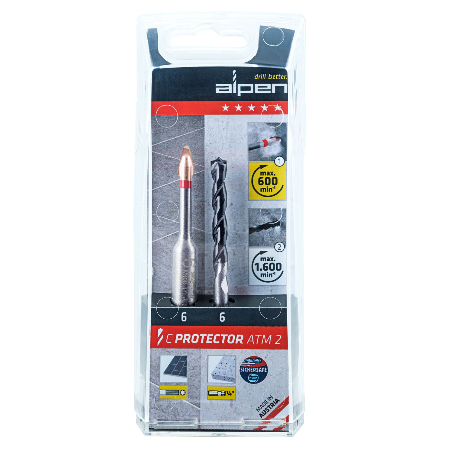 Kit 2 Brocas de 5 mm Porcelanato CProtector + Profi Beton Alpen - Isesa.cl