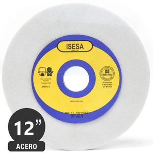 Piedra Esmeril Recta Oxido Aluminio Blanco 12x1-1/2" P60
