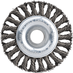 Grata Circular Acero Templado Trenzado 4'' - Calibre de 0,6 mm - Toma M14'' - Hela