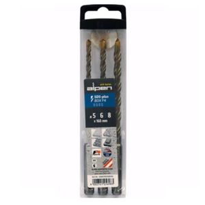 Set 3 Brocas Concreto SDS Plus 5 / 6 / 8 mm x 160 mm - F4 - Alpen