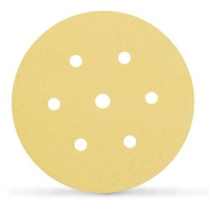 Disco Lija 6" Grano 80 (Velcro) - 7 Perf. - Pintura, Masilla, Plástico - Siaone (Formato de venta de 5 en 5u, el precio indicado es unitario)