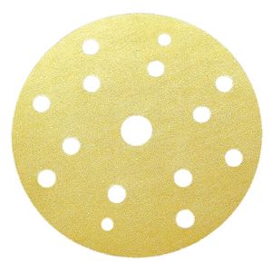 Disco Lija 6" Grano 220 (Velcro) - 15 Perf. - Pintura, Masilla, Plástico - Siaone (Formato de venta de 5 en 5u, el precio indicado es unitario)