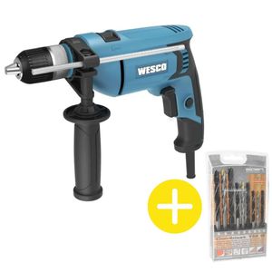 Kit Taladro Percutor 13mm 750W + Juego Brocas TM9