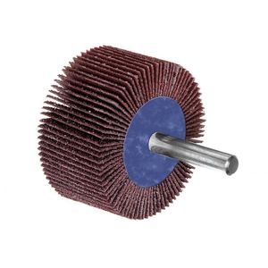 Rueda Traslapada 40 mm - Metal y Acero Inox. - Grano 80 - Vástago 6 mm - G-Saitor A - Sait