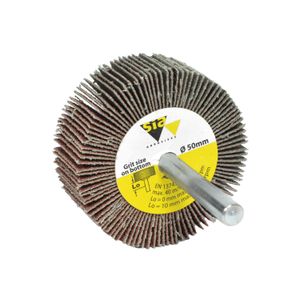 Rueda Traslapada 50 mm - Metal - Grano 80 - Vástago 6 mm - SialoX